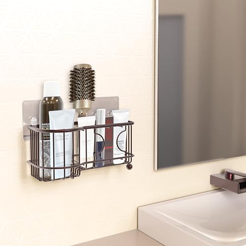 Simple Houseware 6 Slots Toothbrush Holder Adhesive Wall Organizer, Bronze - color: Bronze, size: Wall-Mounted / Freestanding
