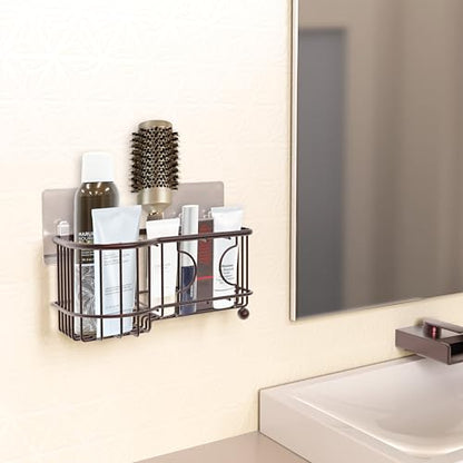 Simple Houseware 6 Slots Toothbrush Holder Adhesive Wall Organizer, Bronze - color: Bronze, size: Wall-Mounted / Freestanding