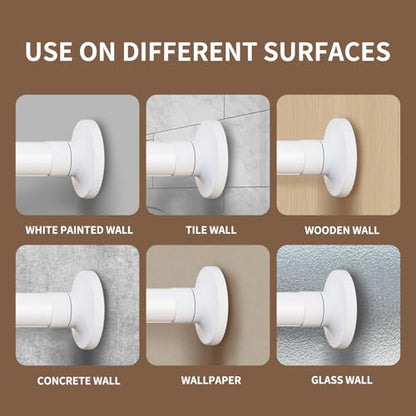 Adjustable Shower Curtain Tension Rod, 39-67 Inch Heavy Duty 1-Inch Diameter, No-Drill Shower Curtain Rod, Rust & Scratch Resistant for Bathroom, Bathtub, Closet & Window (White) - color: White, size: 39-67"