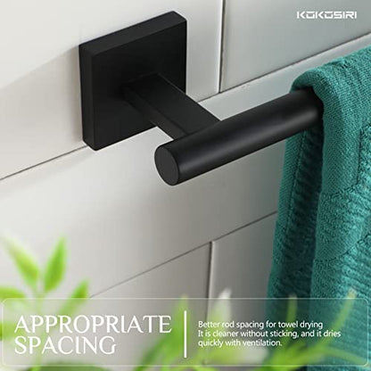 KOKOSIRI Bathroom Towel Bars 16 Inch Towel Rail Matte Black 40CM Hand Towel Holder for Bath Kitchen Wall Stainless Steel B4005BK-L16 - color: Matte Black, size: 16-Inch
