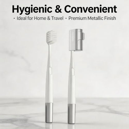 Aluminum Toothbrush Cover Cap with 2 Manual Soft Bristle Toothbrushes | Travel Toothbrush Case Long-lasting Toothbrush Head Caps for Most Electric/Manual Brushes (Fresh & Clean Toothbrush,2 Count) - color: Fresh & Clean Toothbrush, size: 2 Count