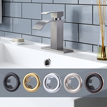 ARCORA 6 Pack Sink Overflow Ring Brushed Nickel Bathroom Kitchen Sink Basin Trim Overflow Cover Hole Insert Cap - color: Brushed Nickel-6 Pack