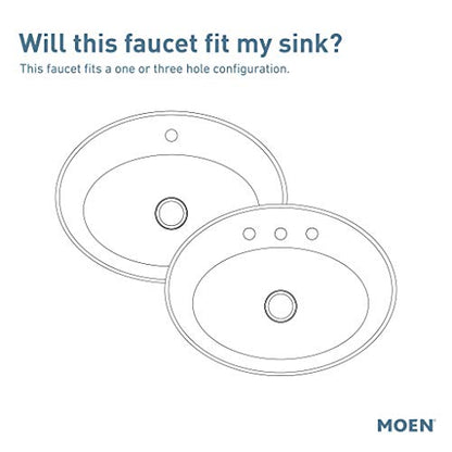 Moen Genta LX Chrome One-Handle Modern Bathroom Sink Faucet with Optional Deckplate and Low-Arc Spout for Bath Countertop, 6702 - color: Chrome