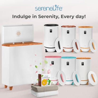 SereneLife Luxury Rectangle Towel Warmer - Spa & Bathroom Heater with Custom Fragrance, Auto Shut-Off, Fits 2 large Towels, Blankets, Bathrobes, PJ's - Perfect Gift for Him & Her (Natural Wood) - color: Natural Wood