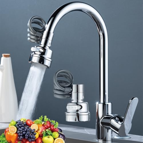 Sink Faucet Extender Professional Sink Sprayer Attachment 360° Rotatable Sink Faucet Extender Aerator with Stretchable Hose for Kitchen and Bathroom,3 Water Outlet Modes