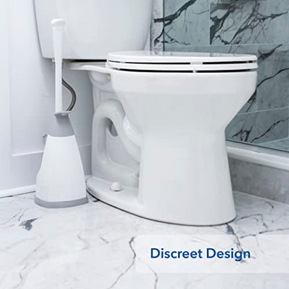 Unger EZ Plunger with No-Drip Carrying Caddy, Tight Seal Toilet Bowl Tool with Portable Holder, Discreet Bathroom Cleaning Supplies, Declogger with Cover, Accordion Shape for Less Splash Back - style: EZ Plunger