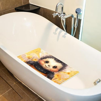 Shower Mat Bathtub Mat, 26.8x15.1 inch, Non-Slip Bath Mat with Drain, Quick Drying PVC Bathmat for Tub, Shower, Bathroom, Cute Bee Floral - color: Multi 15