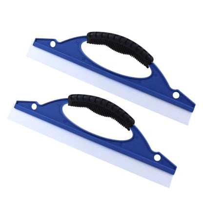 Hovom 2PCS Silicone Squeegee for Car Wash, Squeegee Car Dryer with Handle, Flexible Blade Automotive Water Scraper Tool, Water Wiper Cleaning Tool for Vehicle Window Glass Shower Door Wall (2 PCS) - color: 2 Pcs