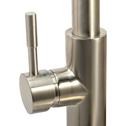Dura Faucet DF-MK504SLK-SN RV Pull-Down Kitchen Faucet (Satin Nickel) | High-arc spring pull-down kitchen faucet for RV and camper galleys. Brushed Satin Nickel finish. - color: Brushed Satin Nickel