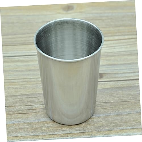 2pcs Stainless Steel Water Tumbler Cups Versatile Drinking Cups for Beverages Toothbrush Rinsing Parties Home Use Silver Finish Easy to Clean