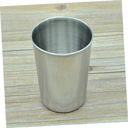2pcs Stainless Steel Water Tumbler Cups Versatile Drinking Cups for Beverages Toothbrush Rinsing Parties Home Use Silver Finish Easy to Clean