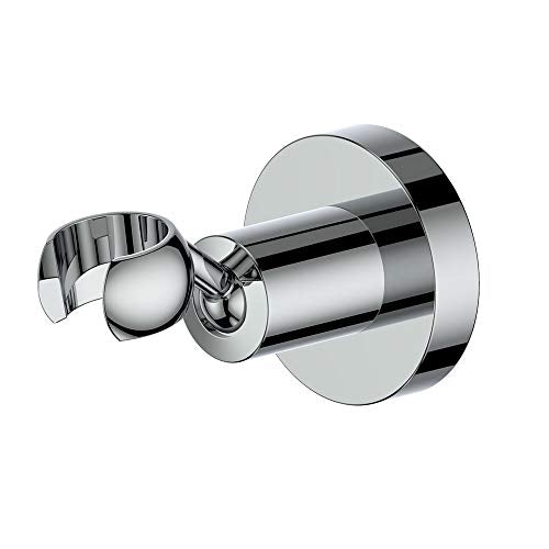 All Brass Adjustable Wall Mount Handheld Shower Bracket Holder (Round, Chrome) - size: Round-Chrome