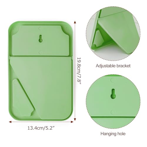 2Pcs Table Desk Vanity 8-Inch Makeup Mirror, Simple Portable Travel Mirror with Stand, Standing and Wall Hanging Dual-use Green - color: 2pcs-green