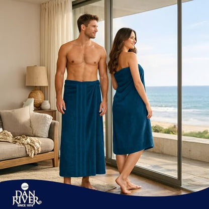 DAN River 2 Pack Bath Sheets Extra Large 35x70, Large Bath Towels for Adults, XL Oversized Heavy Duty Towel Set, 600 GSM 100% Ring Spun Cotton, Soft Quick Dry, Blue Opal - color: Blue Opal, size: Bath Sheet 35x70" (PK 2)