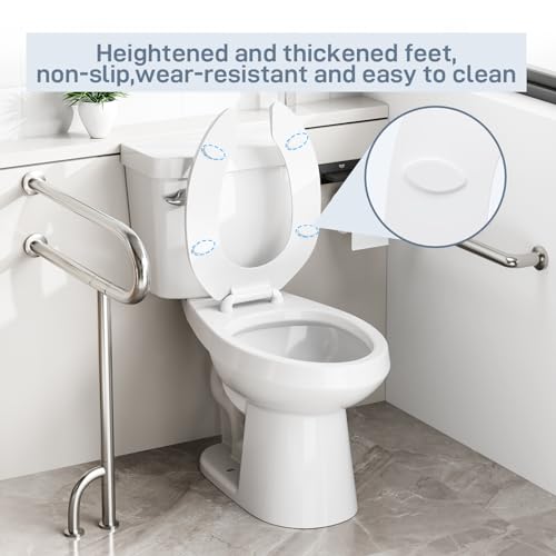 Elongated Open-Front Toilet Seat, Commercial Heavy Duty Seat Without Cover, Never Loosen Design to Reduce Call-Backs, 18.5 Inch White Public Toilet Lid for Office, Church, Hospital - color: White, Open-Front, size: Elongated (19″)