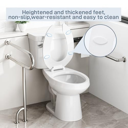 Elongated Open-Front Toilet Seat, Commercial Heavy Duty Seat Without Cover, Never Loosen Design to Reduce Call-Backs, 18.5 Inch White Public Toilet Lid for Office, Church, Hospital - color: White, Open-Front, size: Elongated (19″)