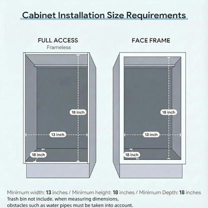 Pull Out Trash Can Under Cabinet & Under Sink, Heavy Duty Slider Organizer | Adjustable Cabinet Garbage Can Rack, Fits 30-40Qt Bins, Requires 13"W x 18"D Cabinet Opening, Chrome Finish, Can Not Included