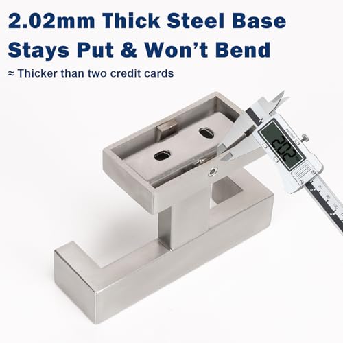 NearMoon Bath Double Towel Hook- SUS304 Stainless Steel Square Robe Towel Holder, Heavy Duty Rustproof Double Coat Hook for Bathroom Livingroom Kitchen Wall Mounted, 2 Pack (Brushed Nickel) - color: Brushed Nickel