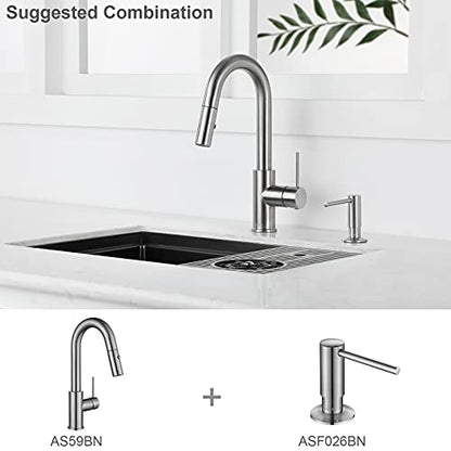 AS59BN Brushed Nickel Bar Faucet or Prep Kitchen Sink Faucet with Pull Down Sprayer and Single Handle - color: Brushed Nickel, style: Classic