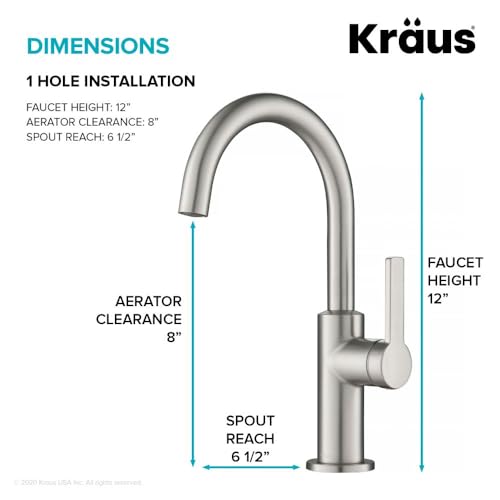 KRAUS Oletto Single Handle Kitchen Bar Faucet in Spot Free Stainless Steel, KPF-2822SFS - color: Spot Free Stainless Steel, style: Bar Faucet
