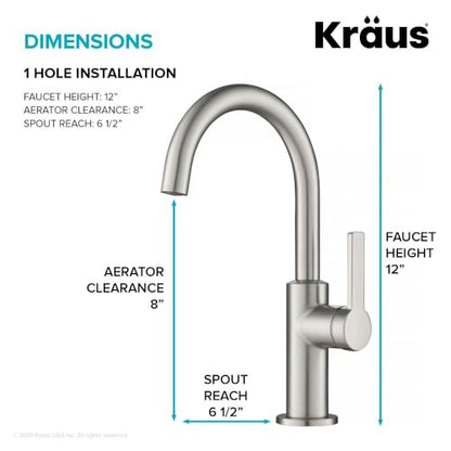 KRAUS Oletto Single Handle Kitchen Bar Faucet in Spot Free Stainless Steel, KPF-2822SFS - color: Spot Free Stainless Steel, style: Bar Faucet