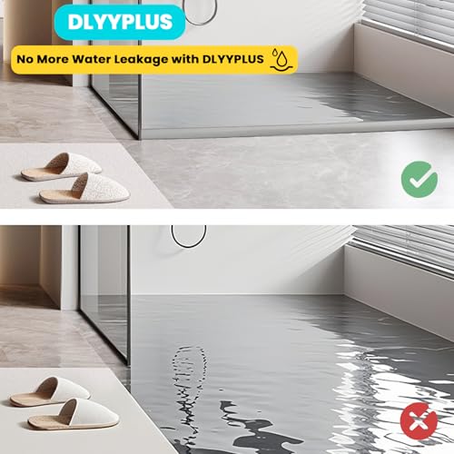 39" Collapsible Shower Threshold Water Dam Shower Barrier Keeps Water Inside Threshold Dry and Wet Separation Retention System Suitable for Bathroom Kitchen Sink Bathtub - color: Grey, size: 39"