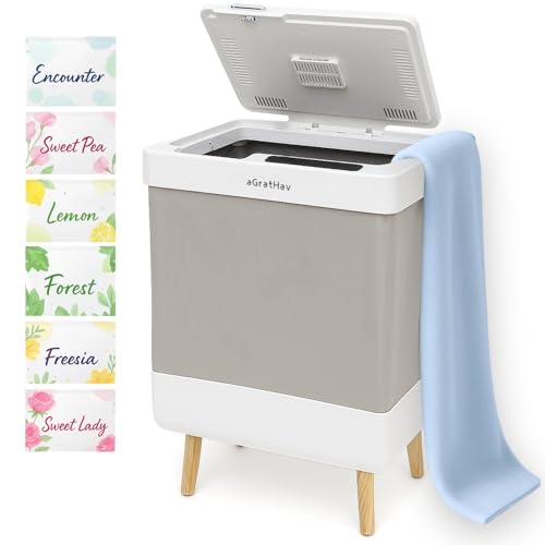 Towel Warmer for Bathroom, Foldable Towel Warmer Bucket, Blanket Warmer, Extra-Large 35L Fast Heating, Heating Drying Modes and Timer, ETL Certification, 6 Free Fragrance Discs, White