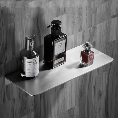 11.81 Inch Stainless Steel Floating Shelf Organiser Wall Mounted Bathroom Shelf Shower Caddy Brushed Nickel Finish Simple Style Kitchen Shelf - color: Brushed Nickel, size: 11.81 Inch