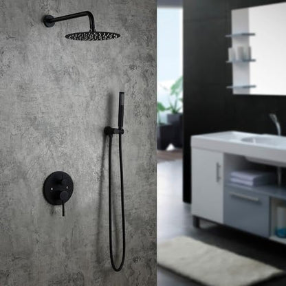 Voolan Shower Arm with Flange and Teflon Tape, Extension Shower Head Arm for Bathroom Fixed Shower Head, Solid Stainless Steel, Wall Mounted (20 Inch,Black) - color: Black, style: 20 Inch