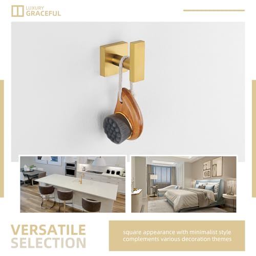Angle Simple Brushed Dark Gold Towel Hook for Bathroom, Coat Robe Holder | SUS304 Stainless Steel, Wall Hook for Hat Clothes Bag, Robe Hanger for Kitchen Hallway Laundry Garage, Screw Mount - color: Brushed Dark Gold
