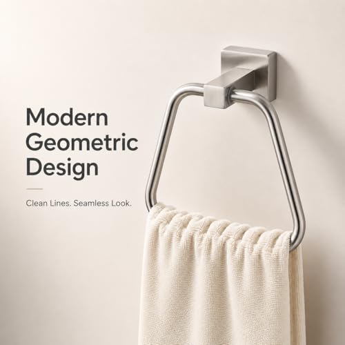 Brushed Nickel Towel Ring for Bathroom 2 Pack, Kitchen Bath Towel Holder Hangers Wall Mount Heavy Duty Stainless Steel - color: Brushed Nickel, size: 2 Pack