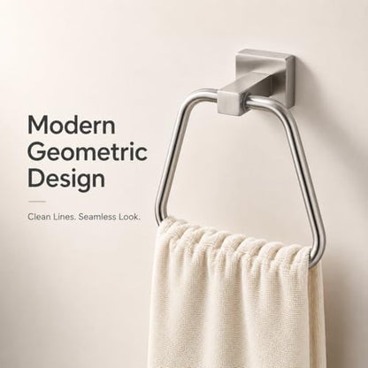 Brushed Nickel Towel Ring for Bathroom 2 Pack, Kitchen Bath Towel Holder Hangers Wall Mount Heavy Duty Stainless Steel - color: Brushed Nickel, size: 2 Pack