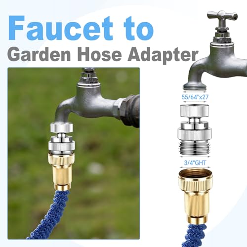 3/4" Brass Faucet to Hose Adapter with Aerator Chrome | Swivel Faucet Adapter Kit, Sink to Hose Adapter for Kitchen&Bathroom, hose attachment to sink