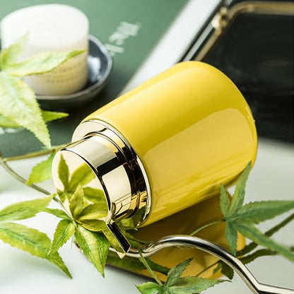 Modern Foam Soap Dispenser for Bathroom, Chic Ceramic Bottle(Yellow) | Gold Soap Dispenser Pump - color: Yellow
