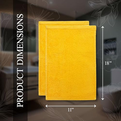 Fingertip Hand Towel | Absorbent |11x18 | Terry Velour Premium Washcloths, Bathroom use, 100% Cotton, Face, fingertip, Soft, Guest Towels (Pack of 4) (4, Gold) - color: Gold