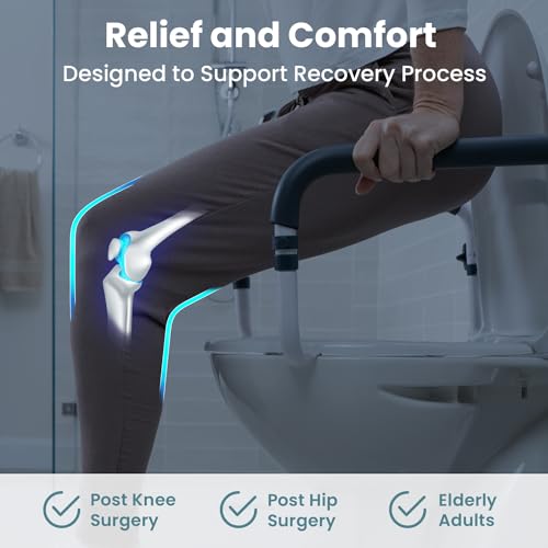 PELEGON Toilet Safety Rails (250lb) - Adjustable Toilet Safety Rails, Toilet Bar for Elderly Adults, Toilets Rails for Seniors, Toilet Seat with Handles for Elderly & Disabled Toilet Grab Bar - 1 Pack - size: 1 Pack