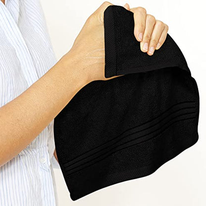 Utopia Towels 12 Pack Premium Wash Cloths, 12x12 in, 100% Cotton, Black | Highly Absorbent Soft Feel Lightweight Washcloths - Premium Ring Spun Cotton, Ideal for Bathroom, Spa, Gym & Face - color: Black