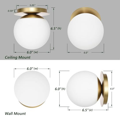 Wall Sconces, 1 Light Modern Globe Sconce in Aged Brass, Wall Light for Bedroom Bathroom Living Room & Hallway Vanity Lighting, Ceiling Light Fixture - color: Aged Brass, size: 1-Light