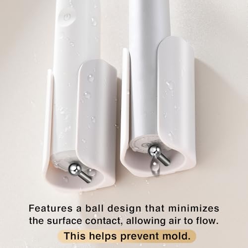 Electric Toothbrush Holder for Bathroom, Wall-Mounted Toothbrush Stand with Self-Adhesive, Compact Bathroom Caddy for Electric Toothbrushes (White-4pcs) - color: White-4pcs