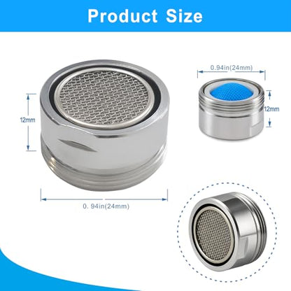 9 Pack Faucet Aerator Attachment, Chrome Brass Sink Accessory, 15/16 Inch 24mm External Thread, Replacement Part (M24 Male Thread) - style: 15/16 Inch External Thread