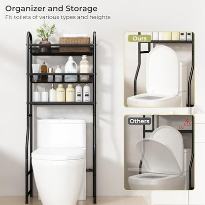 Over The Toilet Storage, 3-Tier Metal Bathroom Shelves, Freestanding Over The Toilet Shelf, Space Saving Bathroom Storage Over The Toilet Organizer