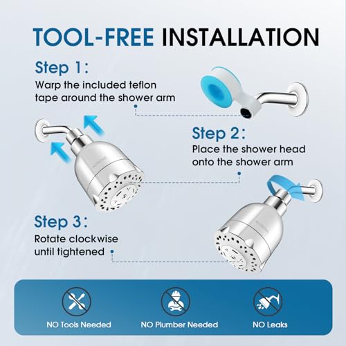 High Pressure Boosting Shower Head, ALOHOME 6 Powerful Spray Settings - Perfect for Low Water Pressure Homes, 3.6" Luxury Modern Chrome Finished Shower Head with 360° Adjustable Brass Ball Joint - color: Chrome