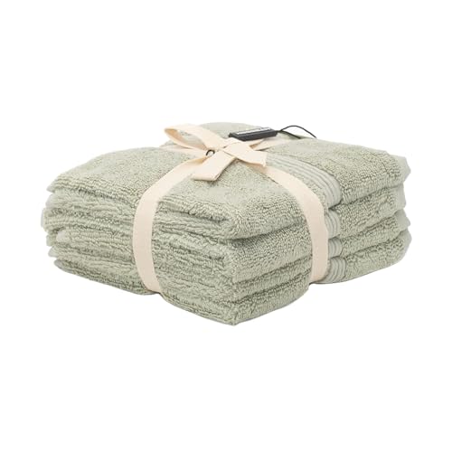 Mosobam Turkish Washcloths, 12 Pack, 13 x 13 in, 700 GSM, Seagrass Green | 12 washcloth face towels, 13 x 13 in, 700 GSM bamboo-viscose and Turkish cotton blend, plush, absorbent and woven in Turkey - color: Seagrass Green, size: Washcloths, Set of 12