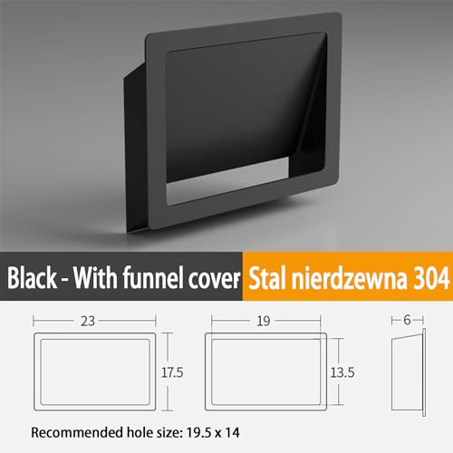 Commerical Square Built-in Cabinet Trash Can Lid, Stainless Steel Embedded Push Cover, Kitchen Countertop Garbage Can with Cover, Side Mount Trash Chute Lid,Style B - size: Style B