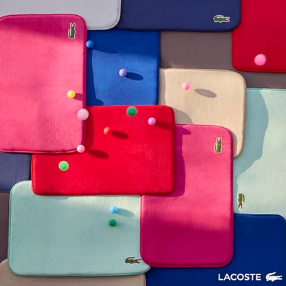 Lacoste Memory Foam Bath Rug – Ultra Soft Fleece Bathroom Mat with Embroidered Crocodile Logo, Super Absorbent, Non-Slip Backing, Machine Washable, Plush & Stylish 19"x30" – Surf Blue