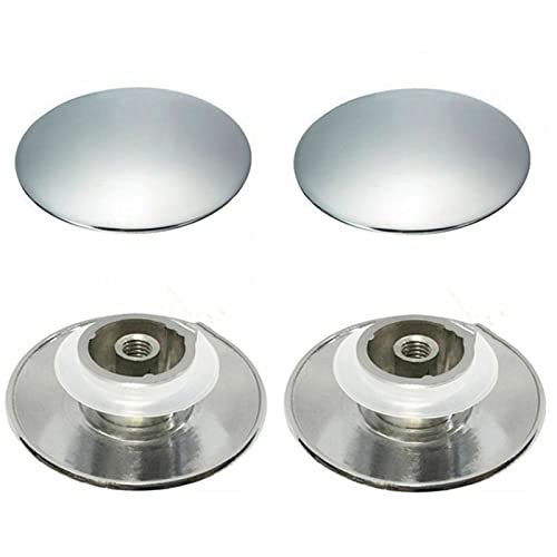 2Pcs Chrome Basin Waste Easy Pop Up Bathroom Sink Drains Push Button Click Clack Plug 66mm Easy to Use