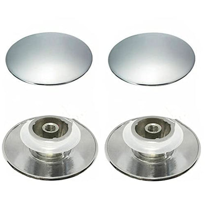 2Pcs Chrome Basin Waste Easy Pop Up Bathroom Sink Drains Push Button Click Clack Plug 66mm Easy to Use
