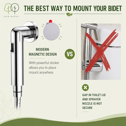 Handheld Bidet Sprayer for Toilet - Bum Gun Bidet Sprayer Kit with Adjustable Pressure, Bathroom Bidet Attachment, Cloth Diaper Sprayer, Feminine Wash, Easy Install, Leak-Free - style: METAL NUT