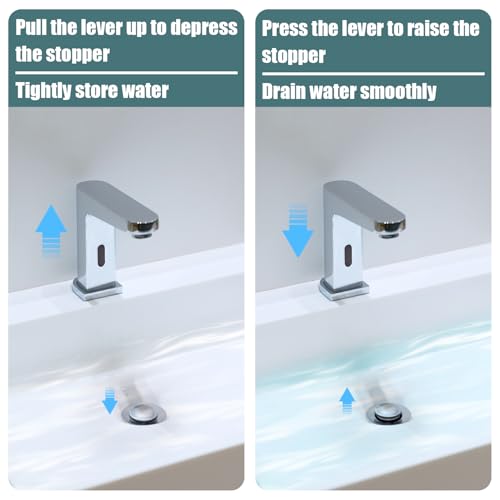 2pcs Pop Up Stopper Assembly with Plug for Price Pfister & Popular Band | Sink Drain Parts, Bathroom Sink Stopper Replacement, Pivot Ball Rod & Plug, Durable Sink Drain Repair Kit, Grey & Grey - color: Grey,grey