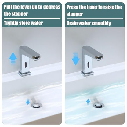 2pcs Pop Up Stopper Assembly with Plug for Price Pfister & Popular Band | Sink Drain Parts, Bathroom Sink Stopper Replacement, Pivot Ball Rod & Plug, Durable Sink Drain Repair Kit, White & Grey - color: White,grey